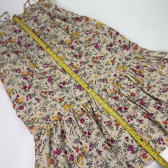 Chelsea & Violet Sz XL Halter Top Midi Dress Linen Blend Ruffle Hem Tropical NWT - Picture 11 of 14